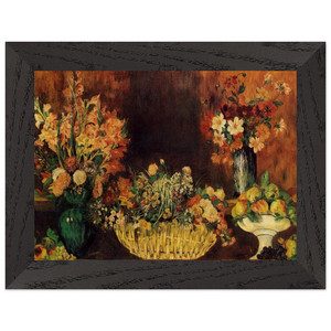 PierreAuguste Renoir Vase Basket of Flowers and Fruit Framed Art Print