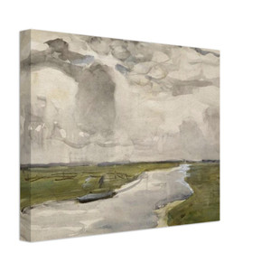 Piet Mondrian  Meandering Landscape with River Canvas