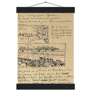 Van Gogh Farmhouse Fields Museum-Quality Matte Paper Poster with Hanger