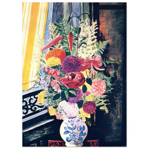 Moise Kisling  BOUQUET OF VARIOUS FLOWERS 1927 Fine Art Poster / Art Print