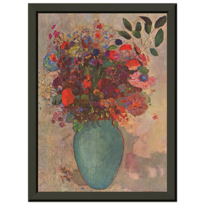 Odilon Redon  THE TURQUOISE VASE Premium Metal Framed Art Print / Poster