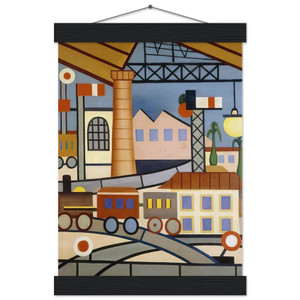 Tarsila do Amaral  A Gare Museum-Quality Matte Paper Poster with Hanger