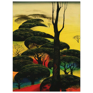 Eyvind Earle  Climbing Oaks Wood Print