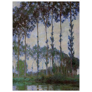 Claude Monet Poplars on Epte River Overcast Aluminum Print