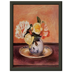PierreAuguste Renoir  VASE OF FLOWERS N5 Premium Metal Framed Art Print / Poster