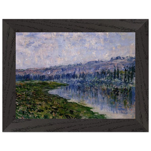 Claude Monet The Seine and Chaantemesle Hills Premium Wood Framed Art Print