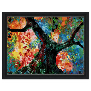 Eyvind Earle  Waves of Golden Fire Framed Canvas