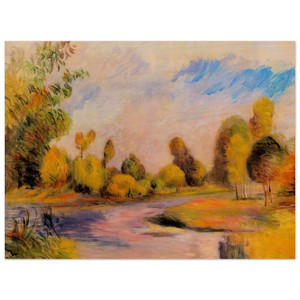 PierreAuguste Renoir  Banks of a River Wood Print