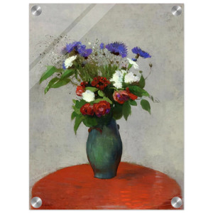 Odilon Redon  VASE OF FLOWERS ON A RED TABLECLOTH Acrylic Print