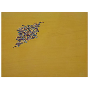Robert Goodnough  Colors on Yellow Gold  1973 Wood Print