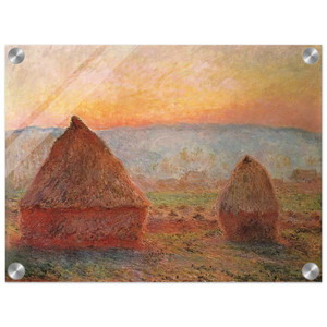 claude monet  Grainstacks at Giverny Sunset Acrylic Print