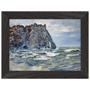 claude monet  Port dAval Rough Sea Premium Wooden Framed Art Print / Poster