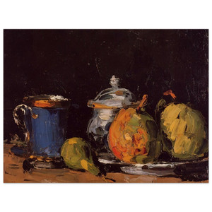 Paul Cezanne  Sugar Bowl Pears and Blue Cup Wood Print