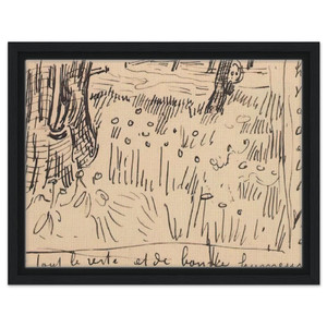 Vincent van Gogh  Field of Grass with Dandelions and Tree Trunks Framed Canvas