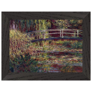 Monet Japanese Bridge WaterLily Pond Premium Wood Framed Print Poster