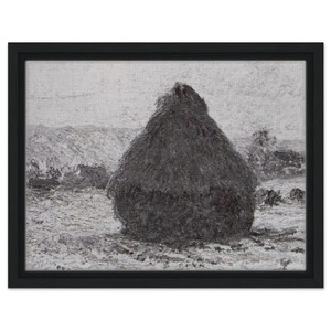 claude monet  Grainstack in the Sunlight Snow Effect Framed Canvas