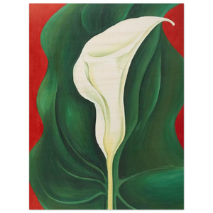 Georgia OKeeffe  Single Calla Lily  Red  Wood Print