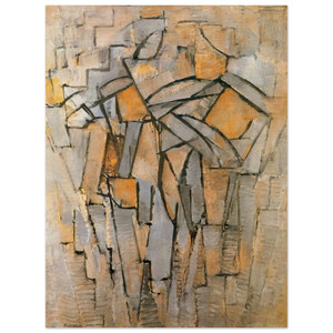 Piet Mondrian  Composicion en Gris  Azul Wood Print
