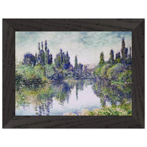 Monet: Morning on Seine, Vetheuil Premium Wooden Framed Art Print / Poster