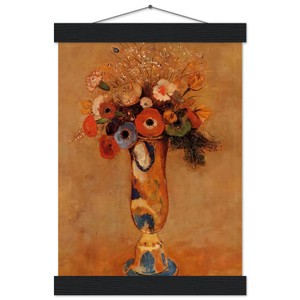 Odilon Redon WILDFLOWERS IN A LONG NECKED VASE Poster with Hanger