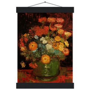 Van Gogh Vase with Zinnias Museum-Quality Matte Paper Poster with Hanger