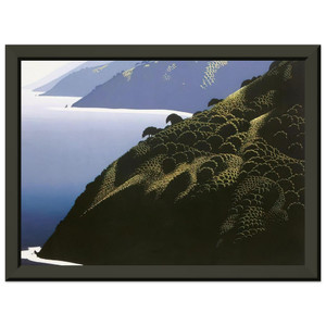 Eyvind Earle  Big Sur Calm Premium Metal Framed Art Print / Poster