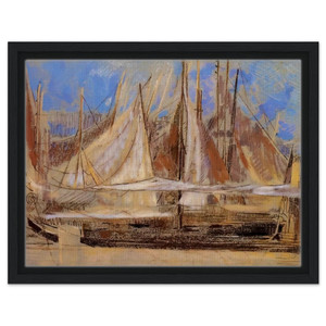 Odilon Redon  YACHTS AT ROYAN 1902 Framed Canvas