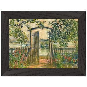 Claude Monet Garden Gate Vetheuil Premium Wooden Framed Art Print / Poster
