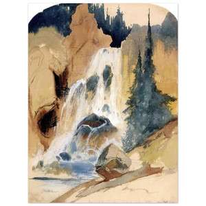 Thomas Moran  Crystal Falls watercolour Aluminum Print