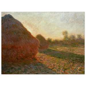 claude monet  Haystacks Last Sunrays Aluminum Print