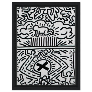 Keith Haring  ANTI NUCLEAR RALLY 1982 N2 Framed Canvas