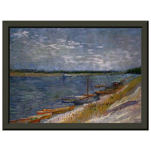 Vincent van Gogh  Moored Boats Premium Metal Framed Art Print / Poster