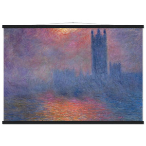 Monet Houses of Parliament London Sun Breaking Through Poster