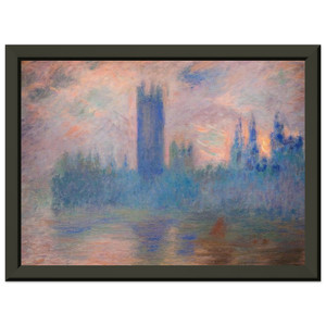 Monet Houses of Parliament Westminster Premium Metal Framed Art Print Poster