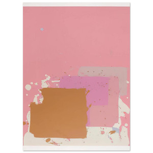 John Hoyland  Brown Black on Pink  1971 Fine Art Poster / Art Print