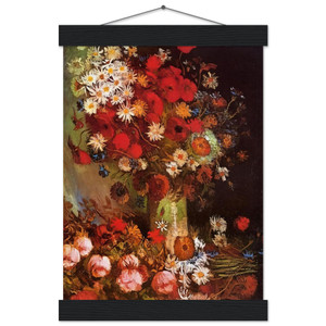 Vincent van Gogh Poppies and Flowers Vase Matte Poster with Hanger