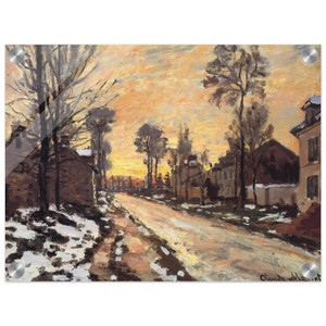claude monet  Road at Louveciennes Melting Snow Sunset Acrylic Print