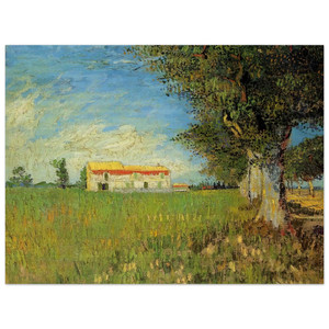 Vincent van Gogh  Farmhouse in a Wheat Field Wood Print