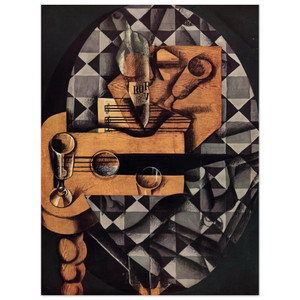 Juan Gris  GUITAR BOTTLE AND GLASS 1914 Wood Print