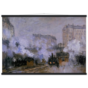 Monet Saint-Lazare Station Arrival of a Train Matte Poster with Hanger