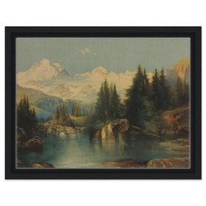 Thomas Moran  View of the Rocky Mountains Framed Canvas
