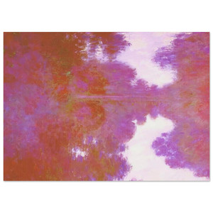 claude monet  Misty Morning on the Seine Mauve Fine Art Poster / Art Print