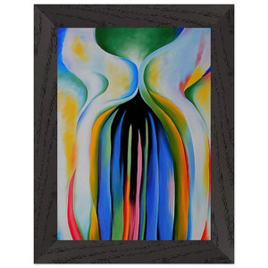 Georgia O'Keeffe Gray line black blue yellow Framed Art Print / Poster