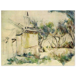 Paul Cezanne  Jourdans Cottage Wood Print