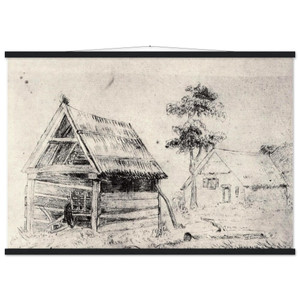 Van Gogh Barn and Farmhouse Museum-Quality Matte Paper Poster with Hanger