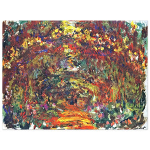 claude monet  Path under the Rose Trellises Giverny Aluminum Print