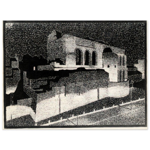 MC Escher  NOCTURNAL ROME BASILICA OF CONSTANTINE Wood Print