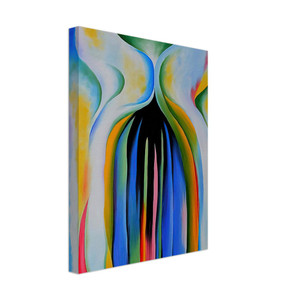 Georgia OKeeffe  Gray line with black blue and yellow Canvas