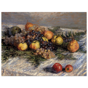 claude monet  Still Life with Pears and Grapes N1 Wood Print