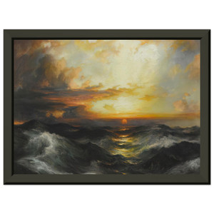 Thomas Moran  Setting Sun at Sea Premium Metal Framed Art Print / Poster